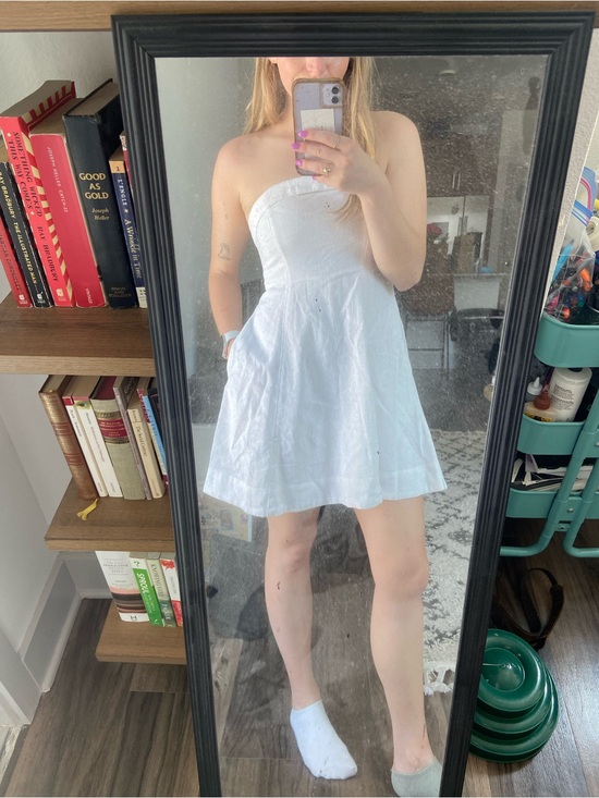 Abercrombie & Fitch Dresses & Skirts - Abercrombie & Fitch Strapless White Linen Sundress